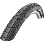 Zwarte Schwalbe Big Apple Raceguard MTB band 28x2.35 inch met reflectie, zichtbaar van dichtbij