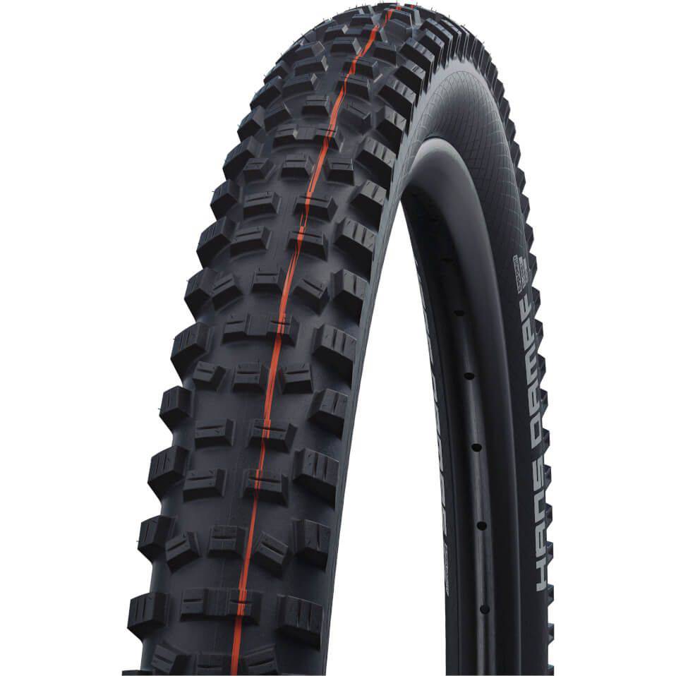 Schwalbe Hans Dampf Evo Supertrail MTB band voor 29 inch wielen, getoond op de afbeelding.