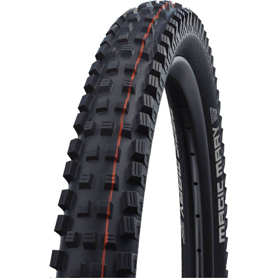 Schwalbe Magic Mary Evo Supergravity MTB band voor 29 inch wielen met profiel en bandenpatroon zichtbaar