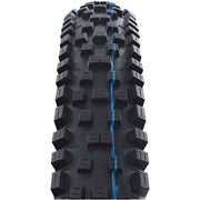 Schwalbe Nobby Nic Evo MTB band met profiel en bandenwals, geschikt voor mountainbikes, zichtbaar in de afbeelding.