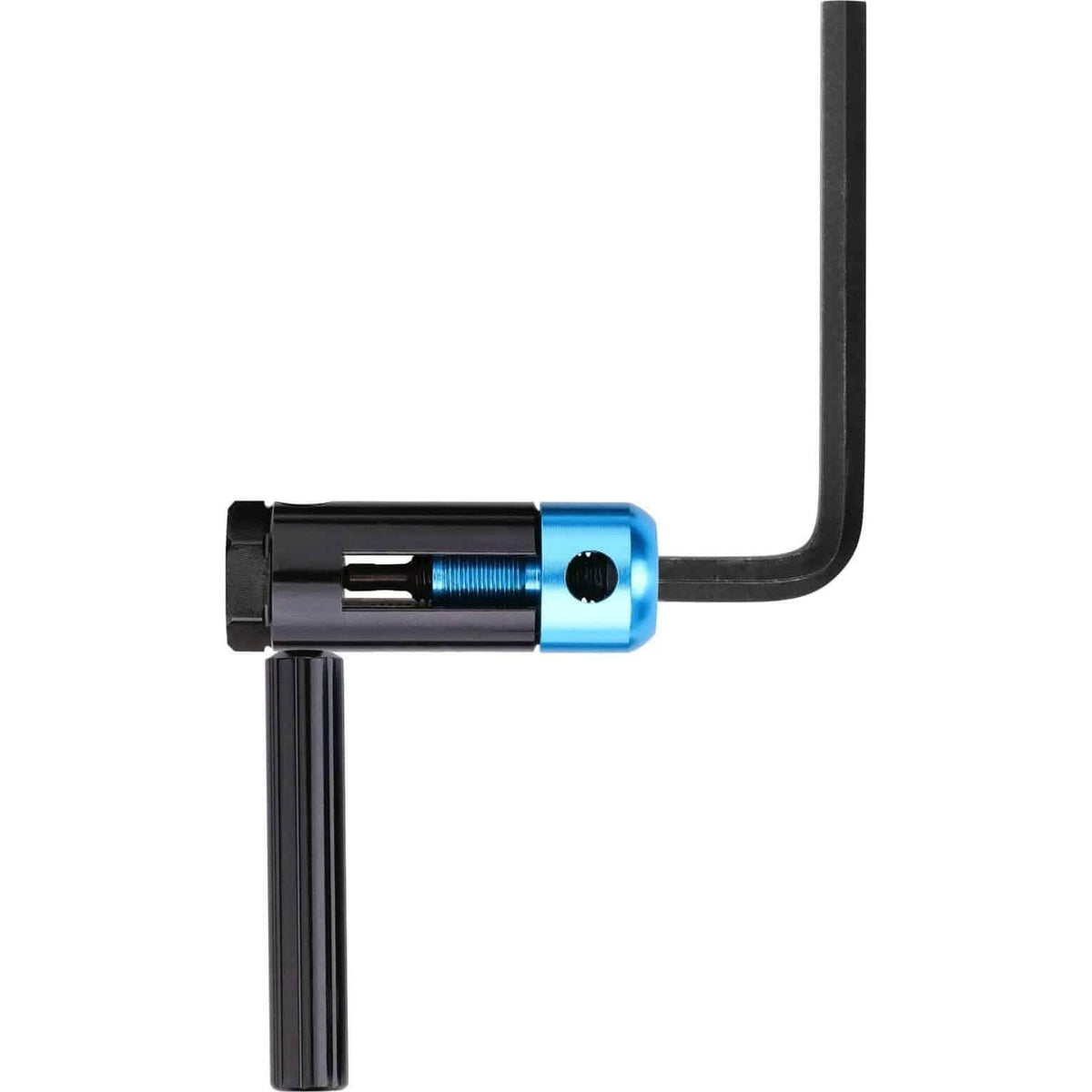 Zwarte KMC mini kettingpons voor ketting tot 11-speed, compacte kettinggereedschap voor fietsen.