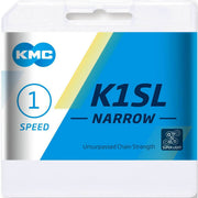 KMC K1SL ketting voor single speed fietsen, 1/2" x 3/32", 100 schakels, nikkel-geverfd, geschikt voor fietsaccessoires