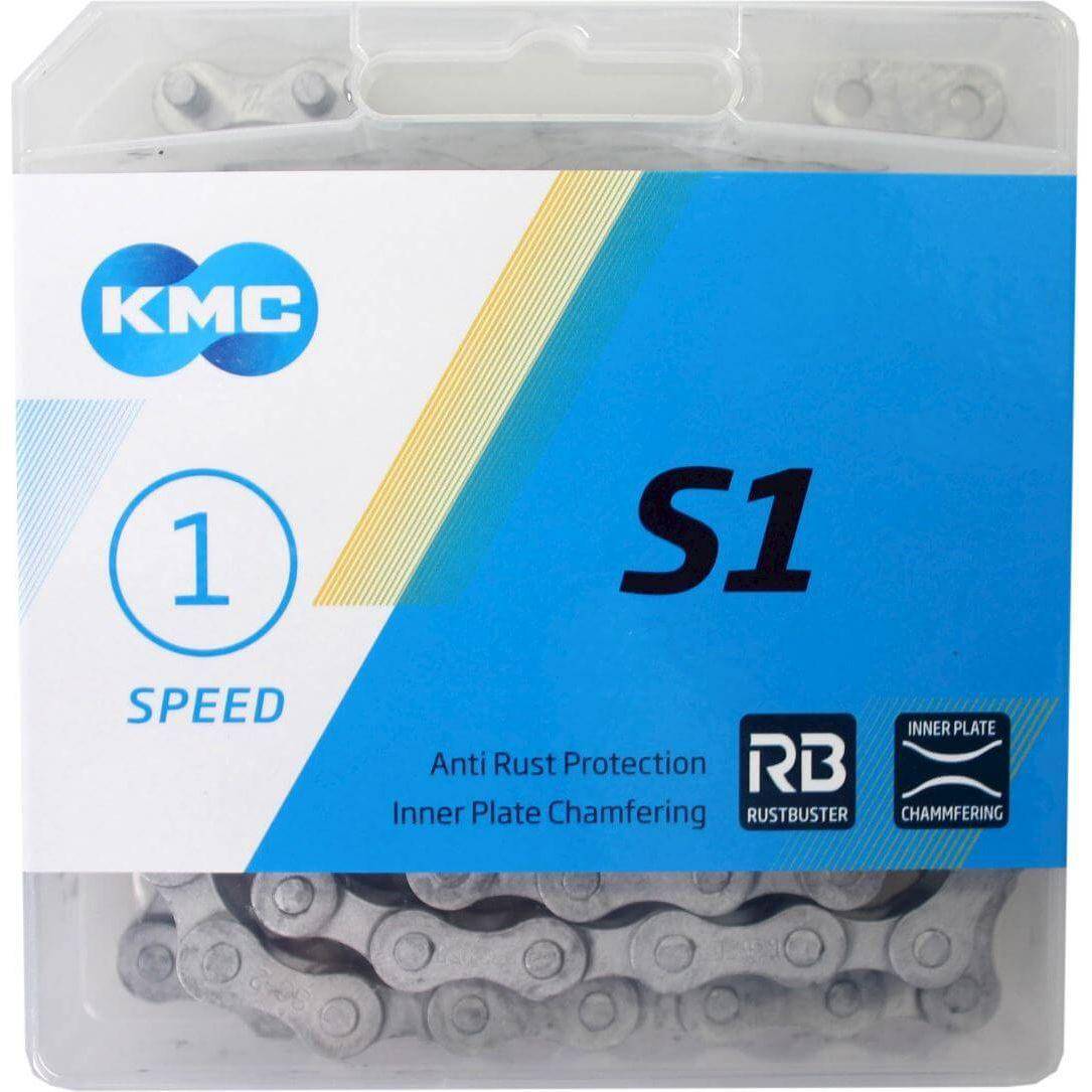 KMC S1 RB ketting voor single speed fietsen, 1/2 x 1/8 inch, 112 schakels, anti-roest staal, duurzame fietsketting