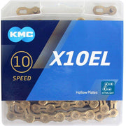 Gouden KMC X10EL 10-speed ketting met 114 schakels, extra licht ontwerp voor fietsremmen en versnellingen