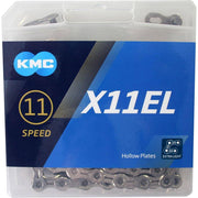 KMC X11EL ketting voor 11-speed fietsen, 118 schakels, 1/2" x 11/128" breedte, geschikt voor hoge prestaties