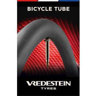 Vredestein binnenband 29 inch met Frans ventiel van 50 mm, geschikt voor fietsbanden 1.75-2.40, zichtbaar in de afbeelding.