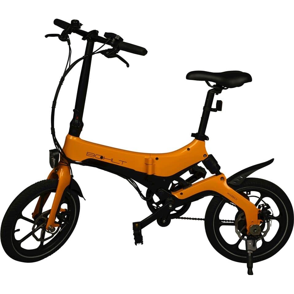 Elektrische vouwfiets Bohlt X160 met zwarte frame en compacte ontwerp, klaar voor stadsritten en gemakkelijk op te bergen