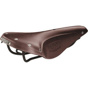 Brooks Fietszadel B17 Narrow, smal stadsfiets en e-bike zadel, zwart met leren bekleding en metalen veren voor comfort.