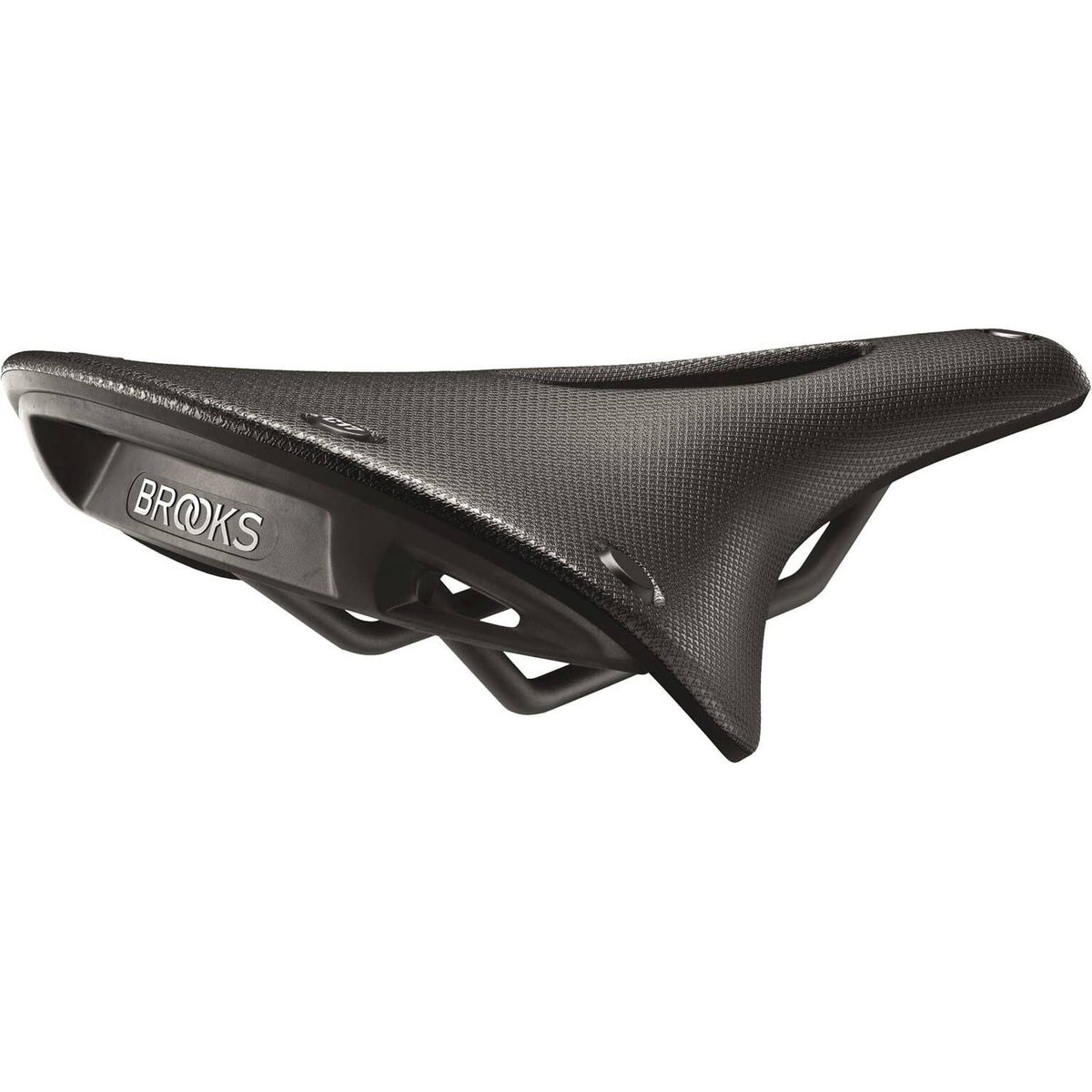 Brooks C17 Carved Cambium all weather zwart fietszadel voor stadsfietsen en e-bikes, comfortabel en duurzaam ontwerp