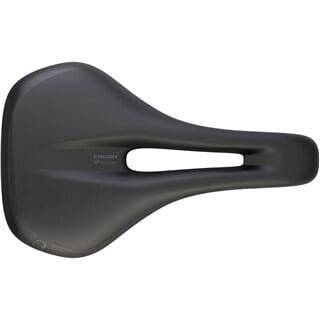 Ergon Sf dames fietszadel zwart voor stadsfiets en e-bike, comfortabel en ergonomisch ontworpen, met zachte zadelkussens.