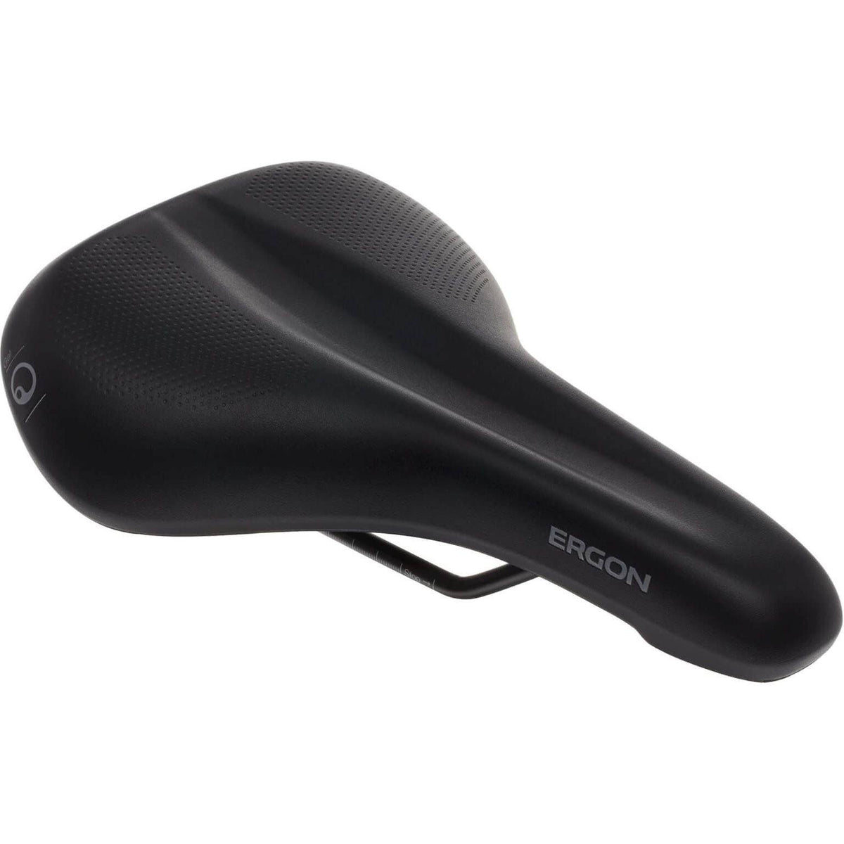 Zwart Ergon ST Gel heren fietszadel voor stadsfiets en e-bike, comfortabel met gelvulling en S/M maat, 9-12 cm breed.