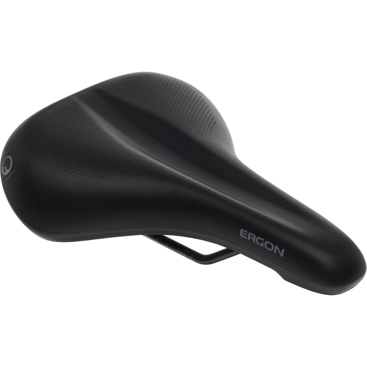 Ergon heren fietszadel St Gel voor stadsfiets en e-bike, zwart, comfortabel met gelvulling en ergonomisch ontwerp.