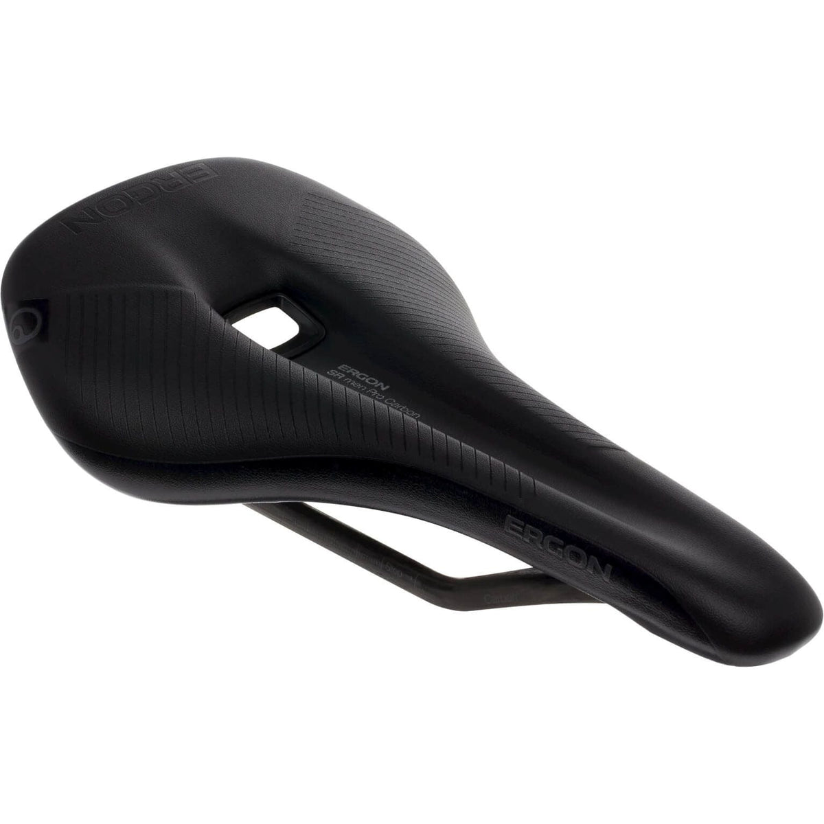 Ergon SR Pro Carbon heren racefiets en MTB zadel met carbon rails, lichte en ergonomische zitervaring voor wielrenners