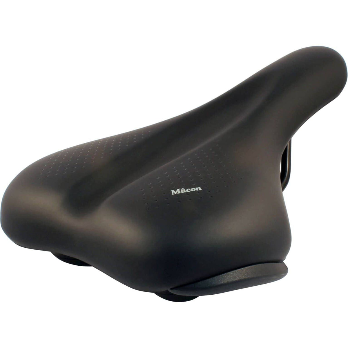 Zwart Selle San Remo Macon heren fietszadel voor stadsfietsen en e-bikes, comfortabel en geschikt voor dagelijks gebruik