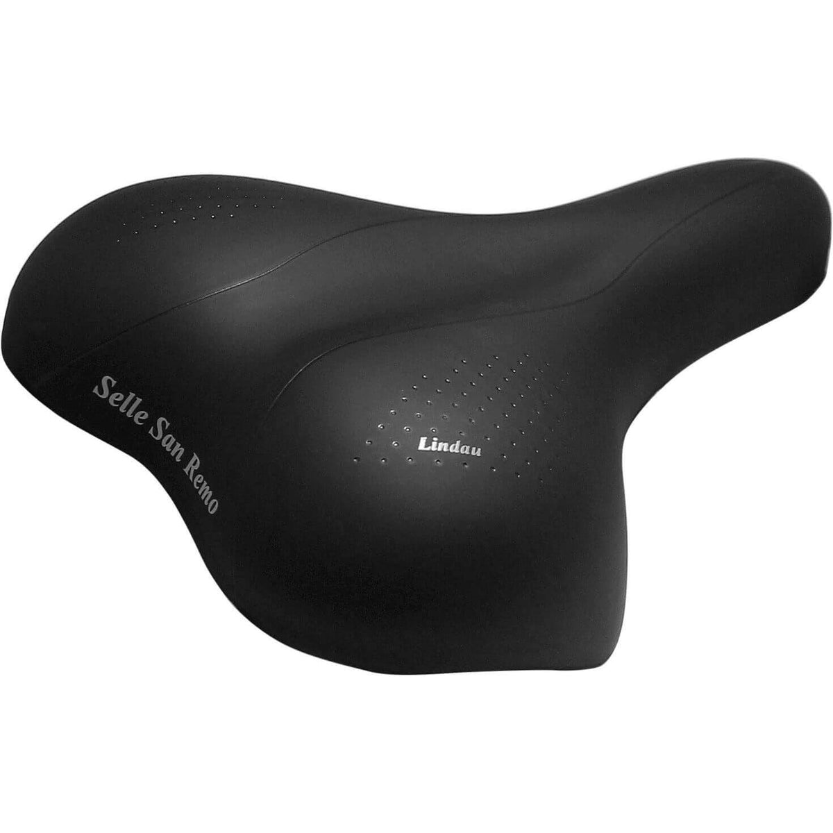 Selle San Remo Lindau stadsfiets en e-bike zadels, comfortabel zadel met leren uitstraling en ergonomisch ontwerp.