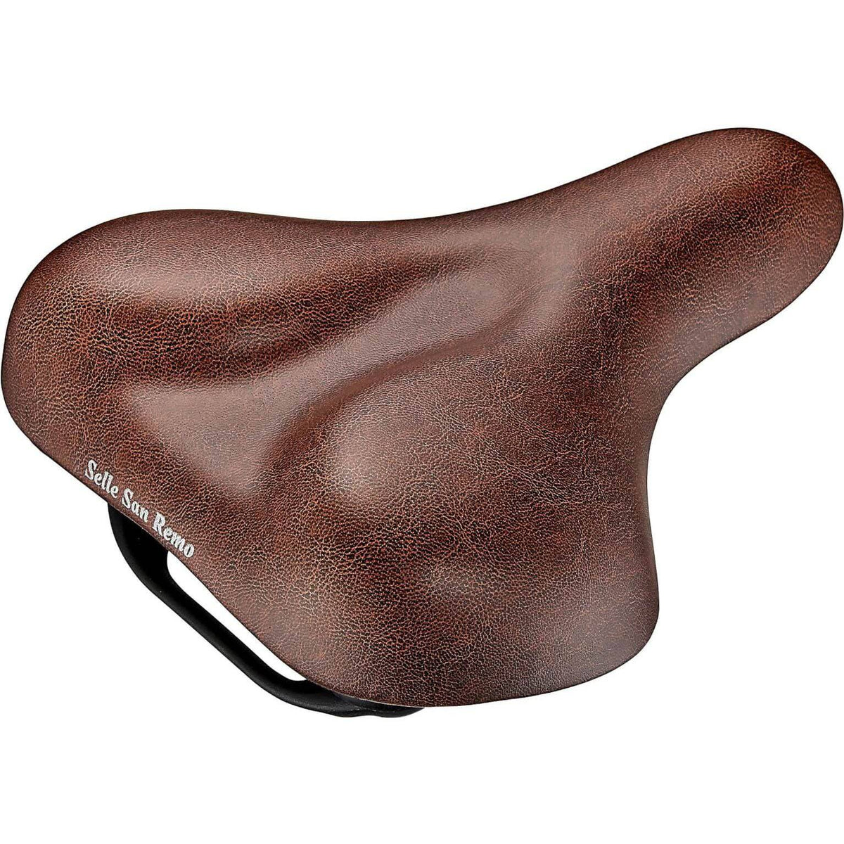 Selle San Remo Lugano bruin stadsfiets- en e-bike zadel, comfortabel en ergonomisch ontworpen voor dagelijks gebruik.