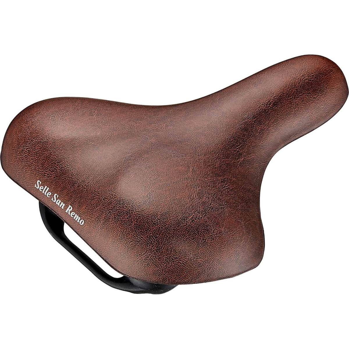 Selle San Remo stadsfiets en e-bike zadel Vienna in bruin, comfortabel en ergonomisch ontworpen voor dagelijks gebruik.