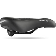 Zwarte Selle Bassano Modular CT fiets zadel voor stadsfiets en e-bike, comfortabel en ergonomisch ontworpen.
