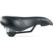 Zwarte Selle Bassano Volare 3Zone Elm stadsfiets- en e-bike zadel met comfortabele, ergonomische vorm en gedetailleerde afwerking.