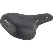 Zwart Selle Bassano Rivale 3Zone Uni fietszadel voor stadsfietsen en e-bikes, comfortabel en ergonomisch ontworpen.