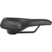 Zwart Selle Bassano Suprema 5Zone damesfiets zadel, comfortabel stadsfiets en e-bike zadel met ergonomisch ontwerp.