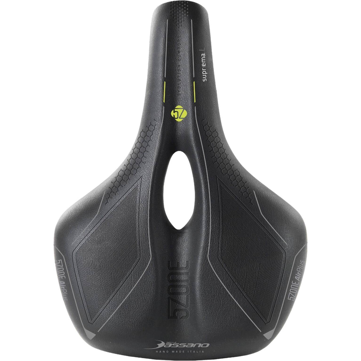 Zwart Selle Bassano Suprema 5Zone damesfiets zadel, comfortabel stadsfiets en e-bike zadel, met ergonomische vorm en zachte bekleding