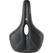 Zwart Selle Bassano Suprema 5Zone El heren fietszadel voor stadsfietsen en e-bikes, comfortabele en ergonomische zit.