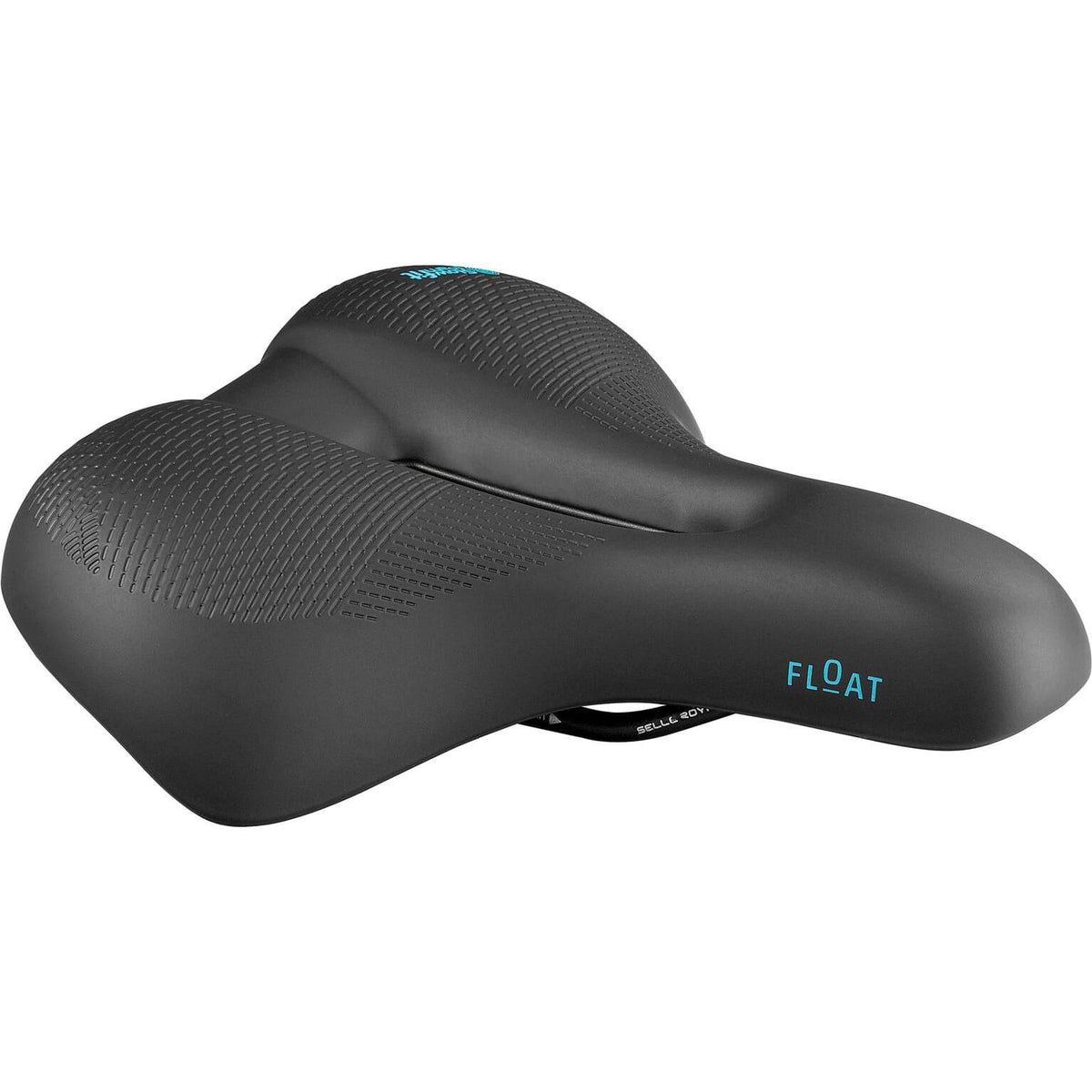 Zwart Selle Royal Float Relaxed Urban Life fietszadel met Slow Fit foam voor stadsfietsen en E-bikes.