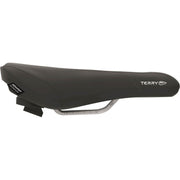 Zwart Terry Fisio Gtc Gel herenfiets zadel met ergonomische vorm voor stadsfietsen en e-bikes, comfort en ondersteuning.
