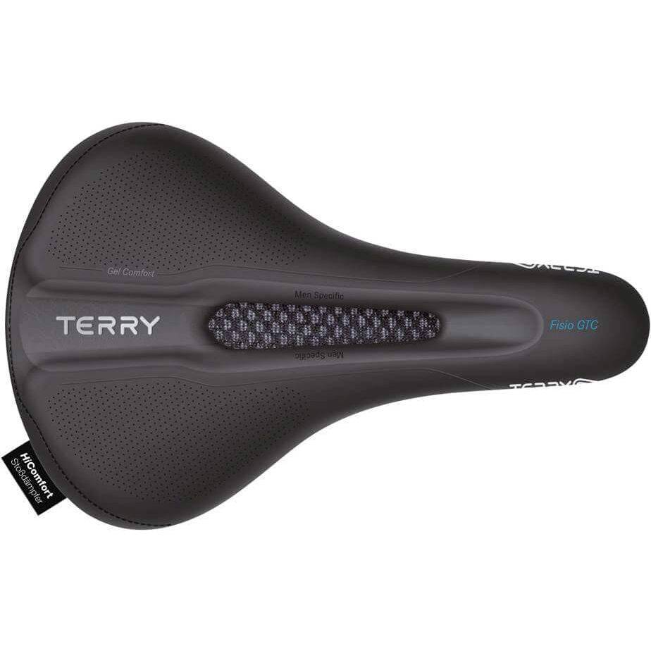 Zwart Terry Fisio Gtc Max Gel heren fietszadel voor stadsfiets en e-bike, ergonomisch en comfortabel met gelvulling.