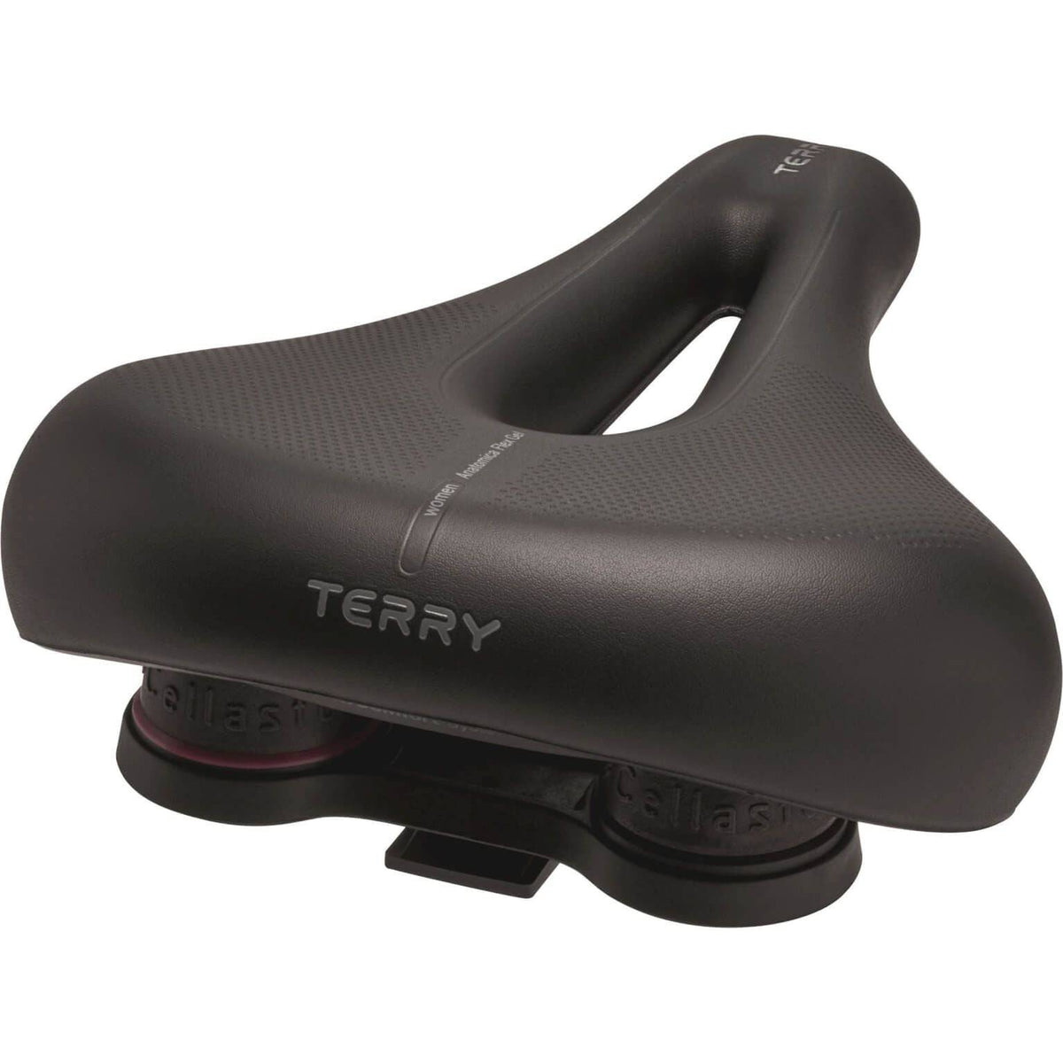 Zwart Terry anatomisch flex gel fietszadel voor dames, geschikt voor stadsfietsen en e-bikes, met comfort en ondersteuning