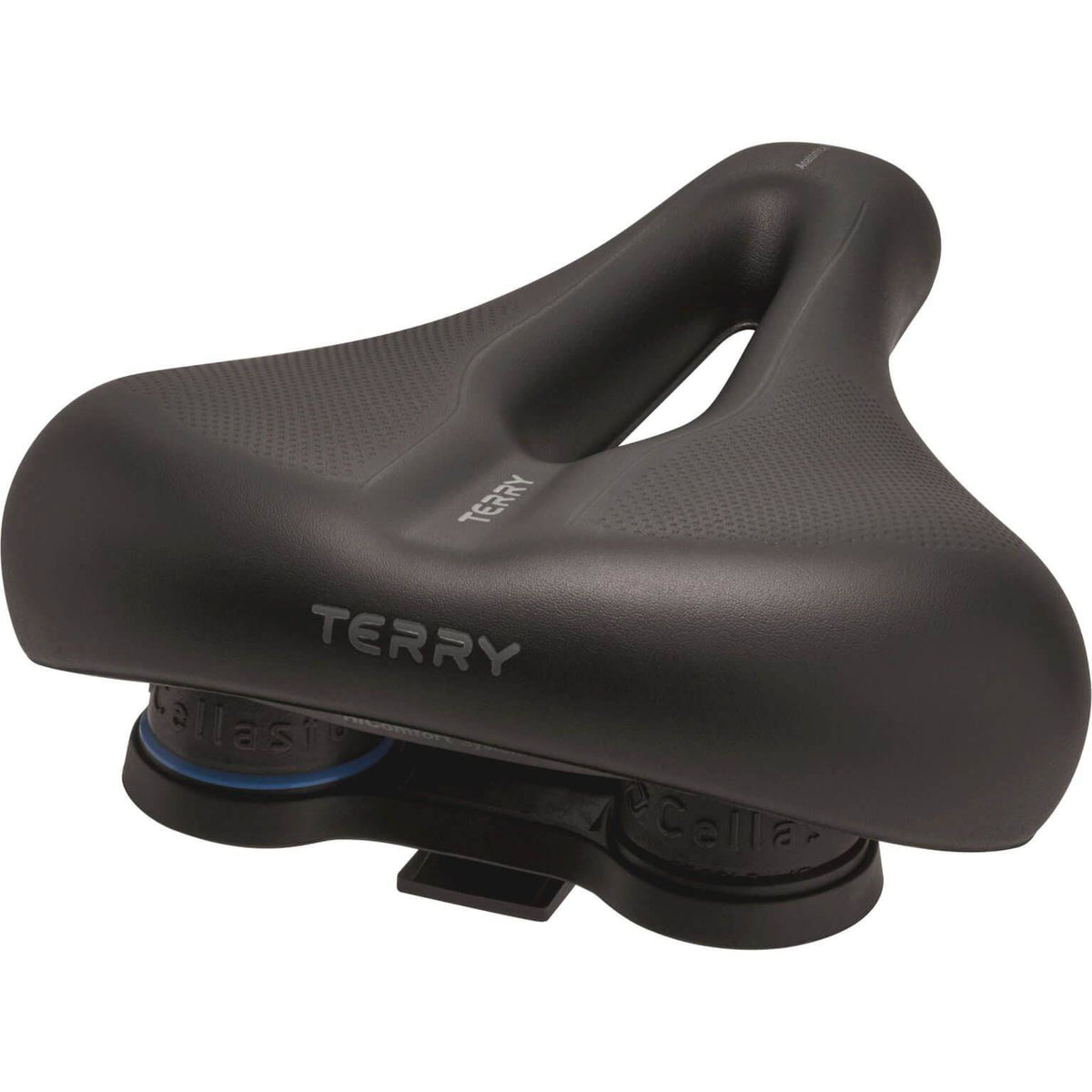 Zwart Terry Anatomica Flex Gel heren fietszadel voor stadsfietsen en E-bikes, ergonomisch en comfortabel ontworpen.