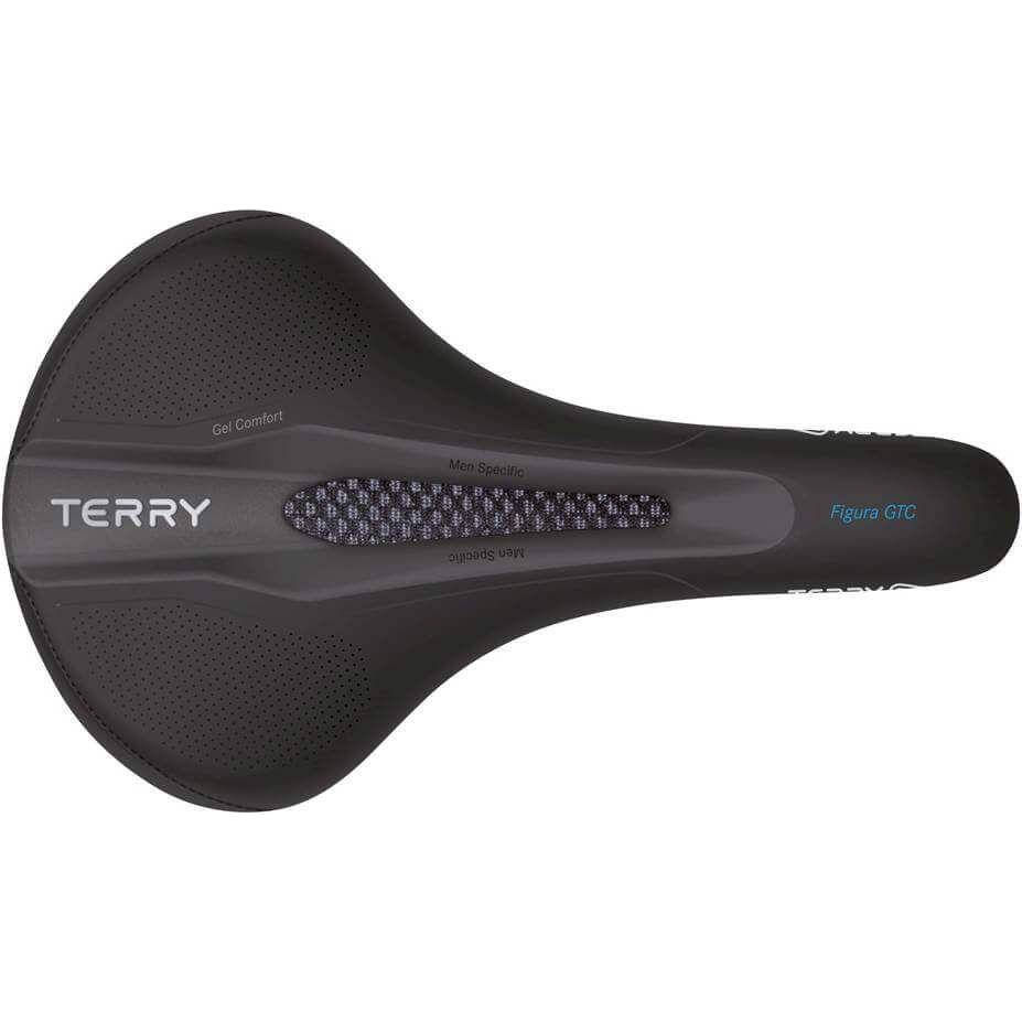Zwart Terry Figura Gtc Max Gel heren fietszadel voor stadsfiets en E-bike, comfortabel met gelvulling en ergonomisch ontwerp