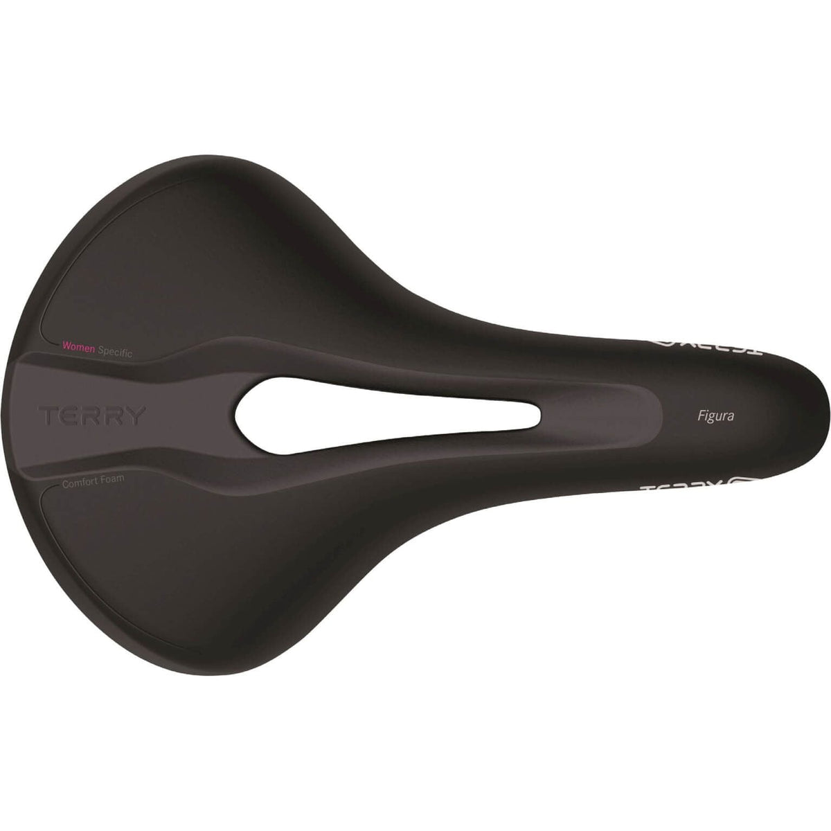 Zwart Terry damesfiets zadel uit de Figura-serie, comfortabel stadsfiets en e-bike zadel voor dames, zachte zit en ergonomisch ontwerp