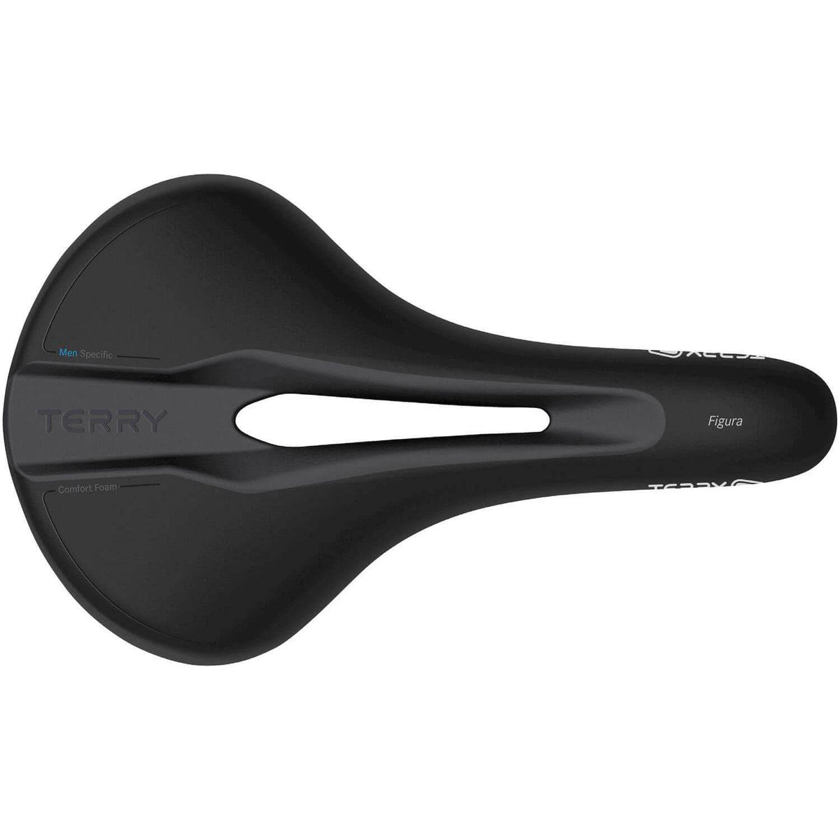 Zwart Terry herenfiets zadel Figura voor stadsfiets en E-bike, comfortabele zitpositie en duurzame afwerking.