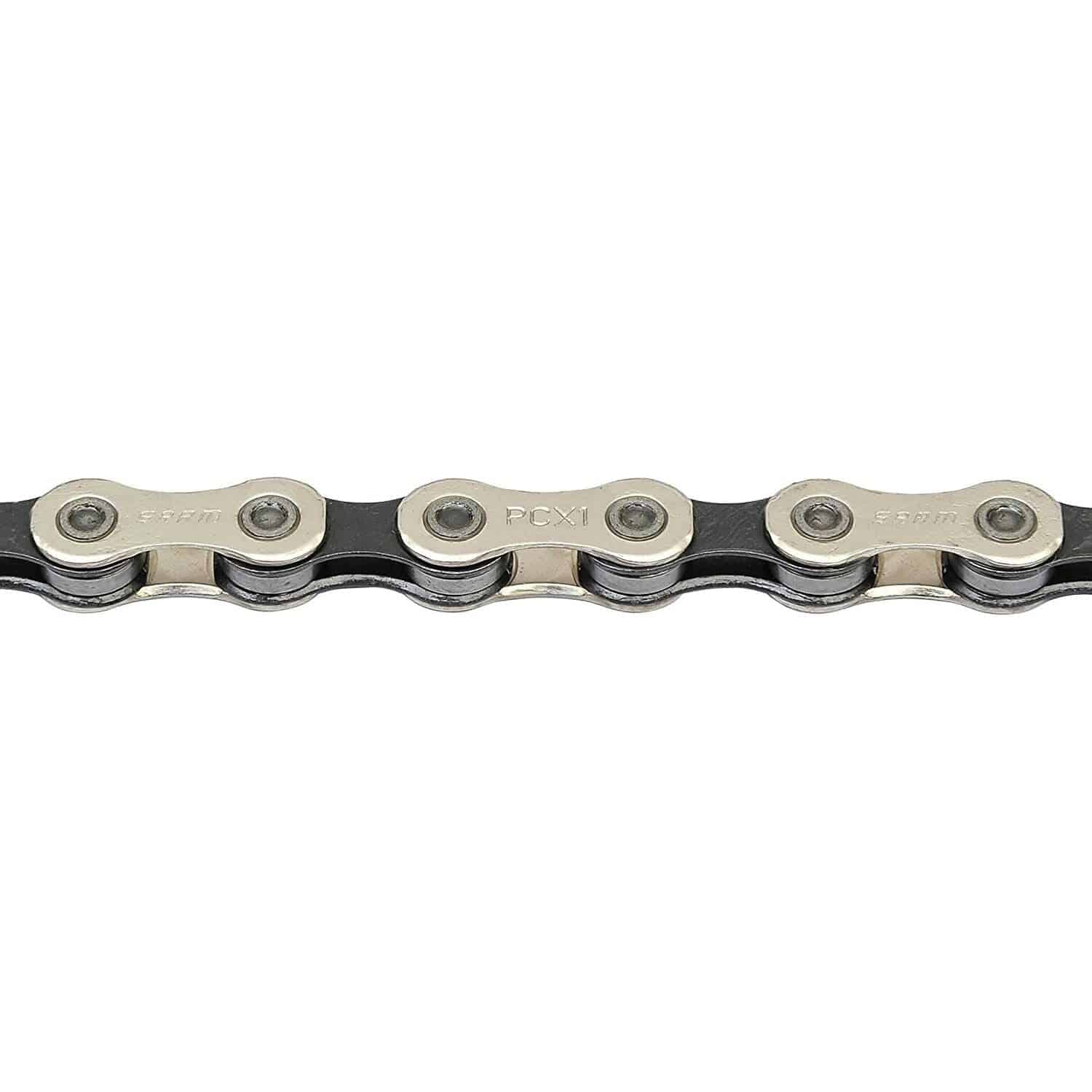 Ketting Sram PCX1 11V 11/128 SolidPin Zilver/Zwart 118 Schakels - Le Coq Wielerartikelen