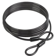 Zwart M-Wave kabelslot S 10.50 L, 5 meter lang, 10 mm breed, zichtbaar in de afbeelding.