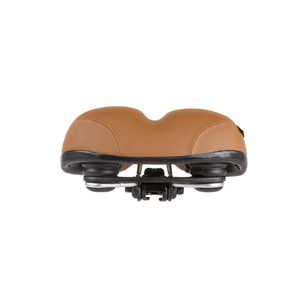 Velo Zadel Plush Met Elastomeer Vering - Bruin - Le Coq Wielerartikelen