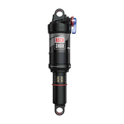 Zwarte RockShox Monarch RL schokdemper voor mountainbikes, zijaanzicht met merknaam en model zichtbaar.