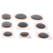 Assortiment Simson binnenbandpleisters voor bandreparatie, geschikt voor fietsbanden, in diverse maten en stevige verpakking.