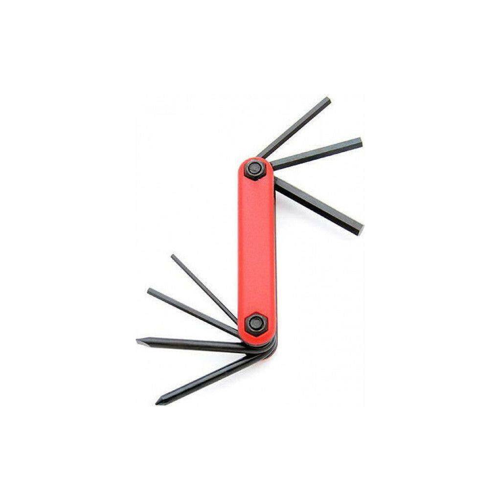 Simson Multitool met diverse tools en functies, zwart-handvat, compact en veelzijdig voor verschillende klussen.